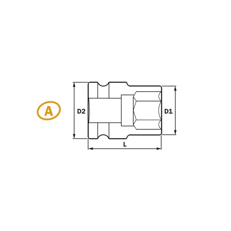Socket de impacto de 3/4" 6PT