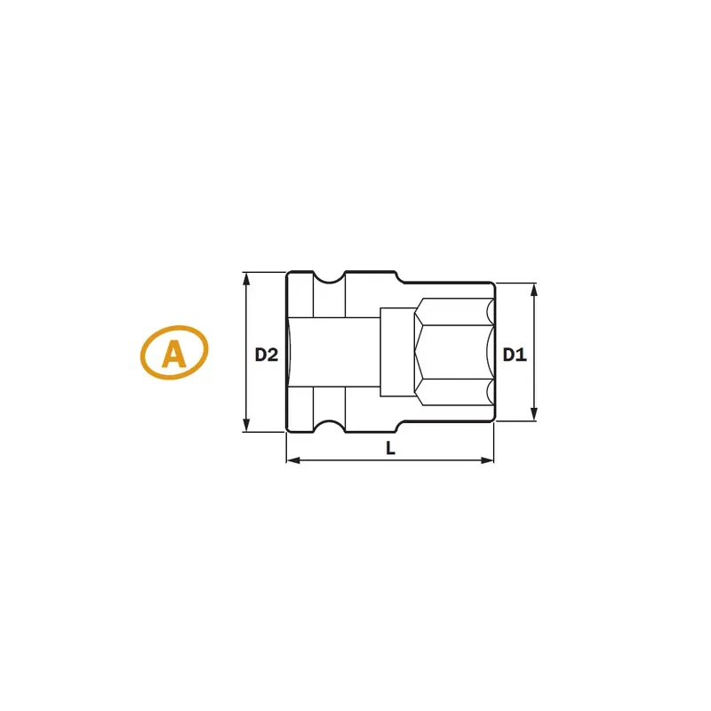 2-1/2" Enchufe de Impacto 6PT
