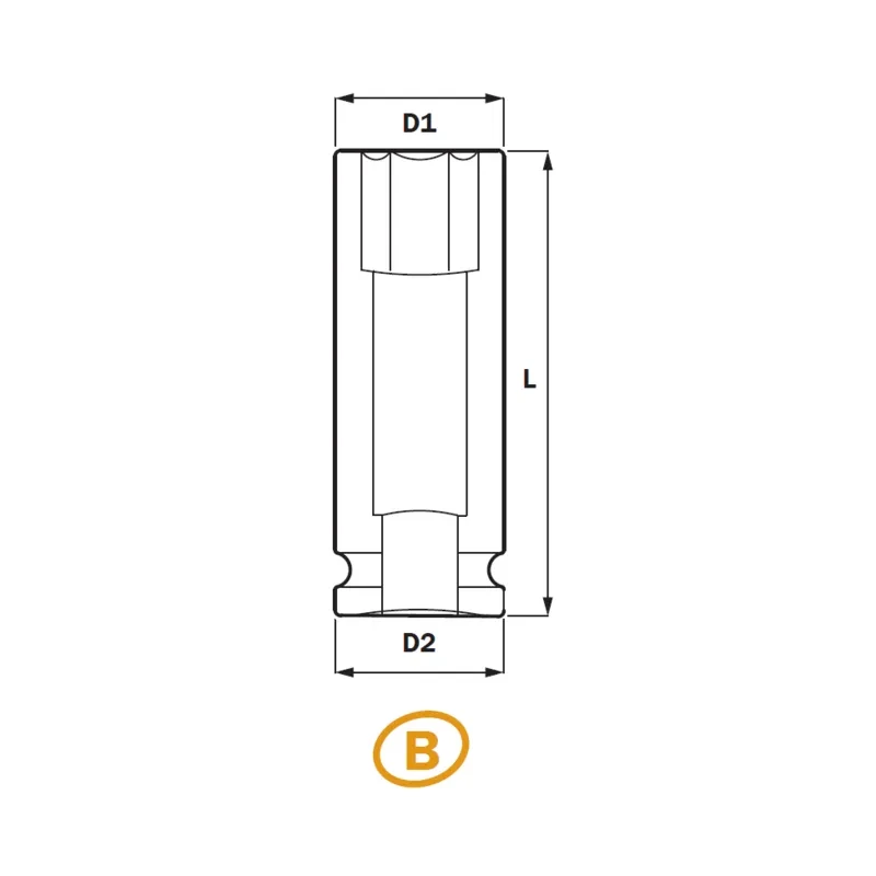 1/2" Deep Impact Socket 6PTx120L