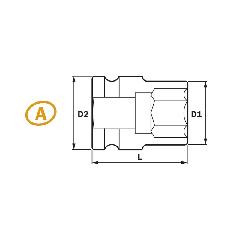 1/4" Impact Socket 6PT