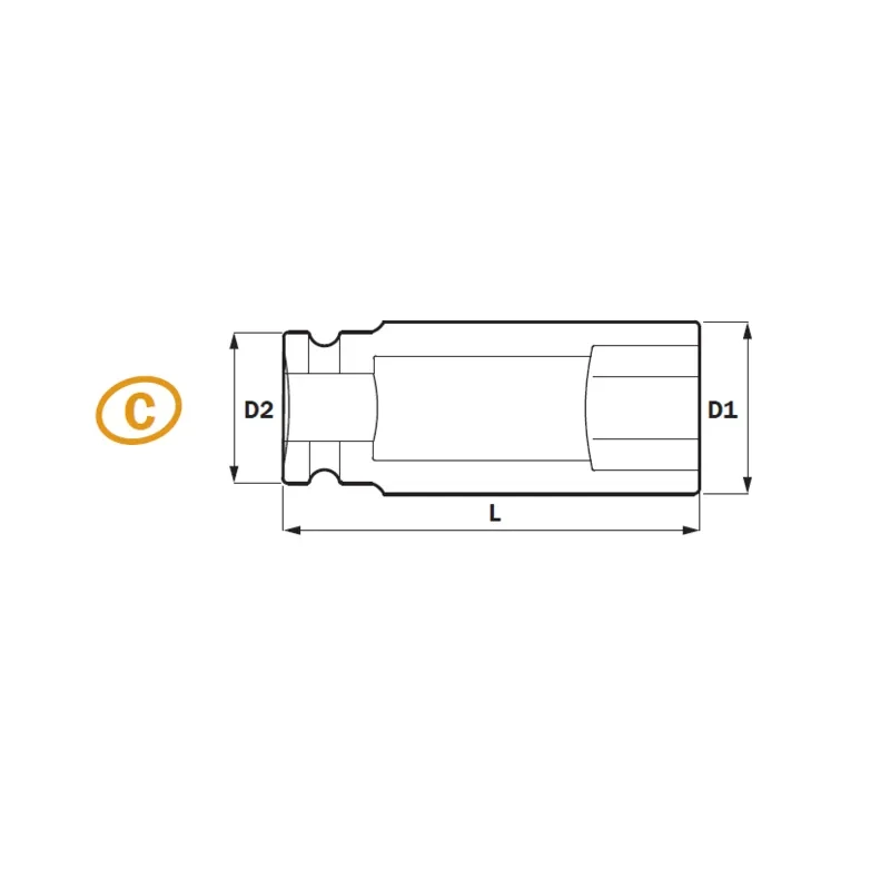 1" Socket de Impacto Profundo 6PT