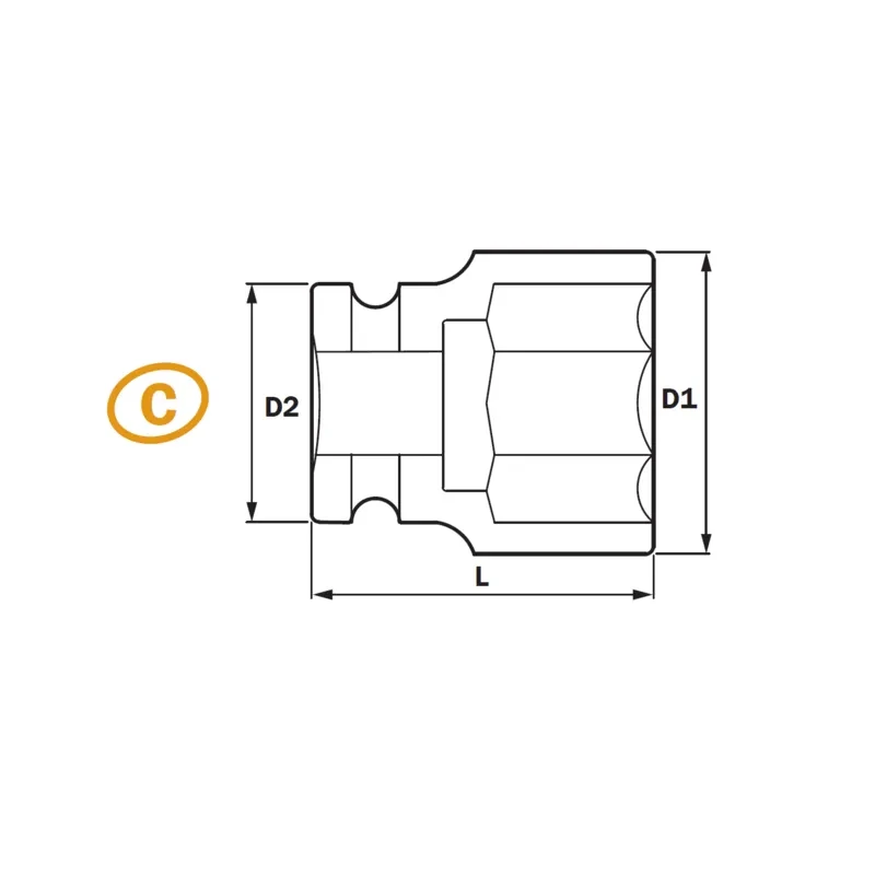 1/4" Impact Socket 6PT