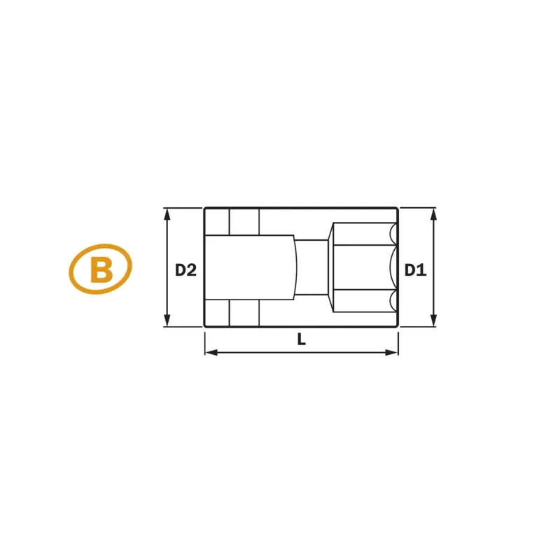 1/2" Socket de Impacto 6PT