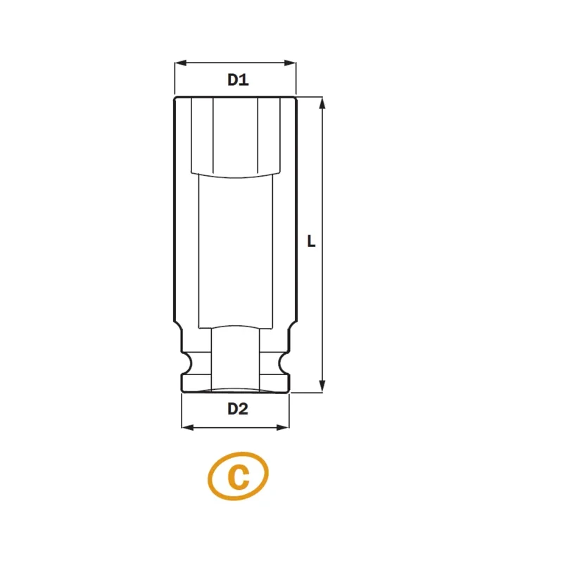 1/2" Deep Impact Socket 6PTx120L