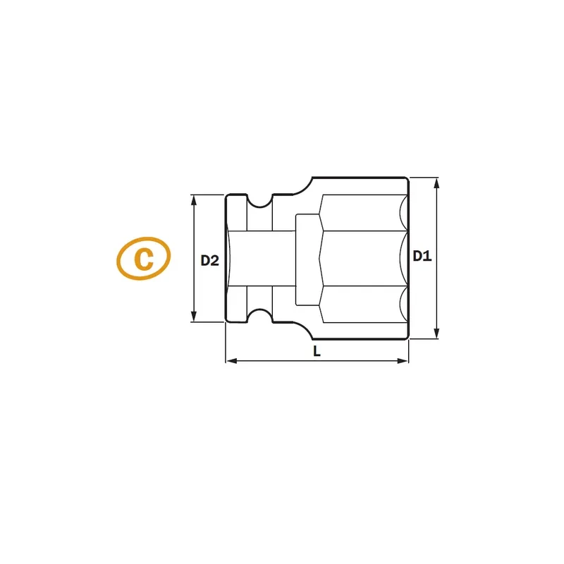2-1/2" Impact Socket  6PT