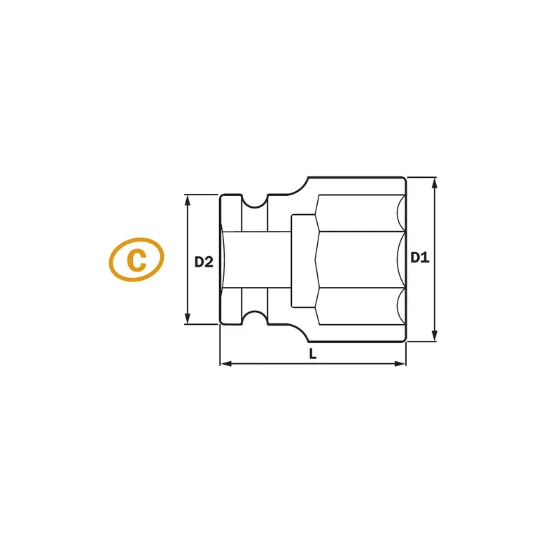 1/2" Extra Short Impact Socket 6PT&12PT