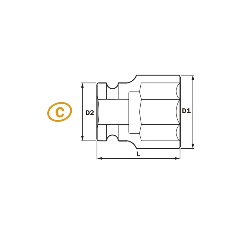3/8" Middle Magent Socket  6PT