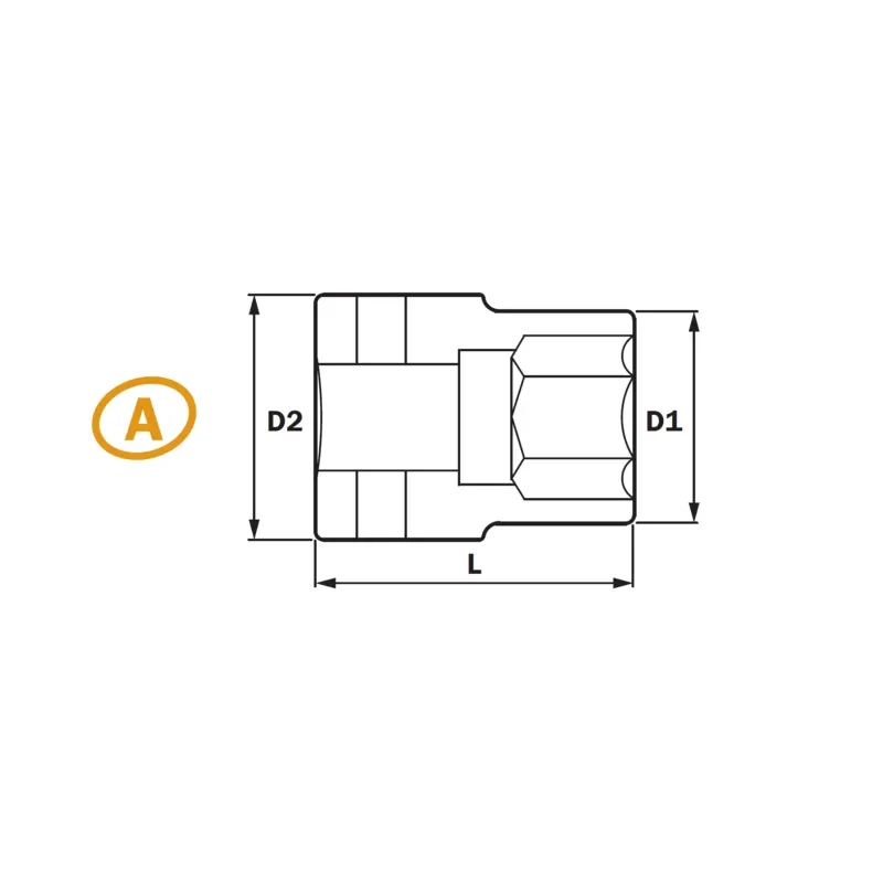 1/2" Socket de Impacto 6PT