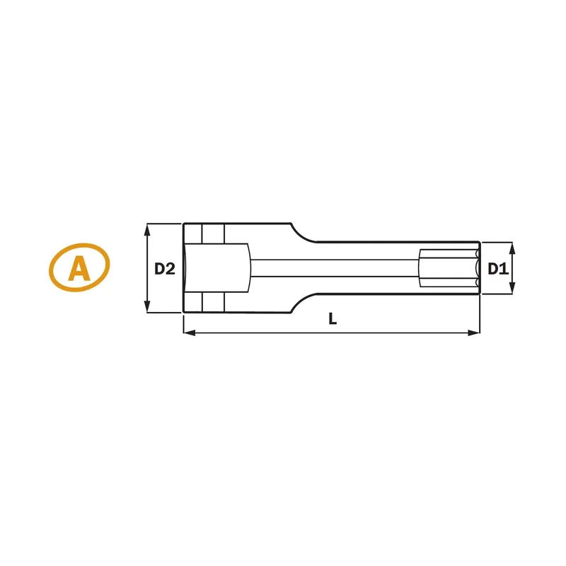1/2" Enchufe de Impacto Profundo 6PT