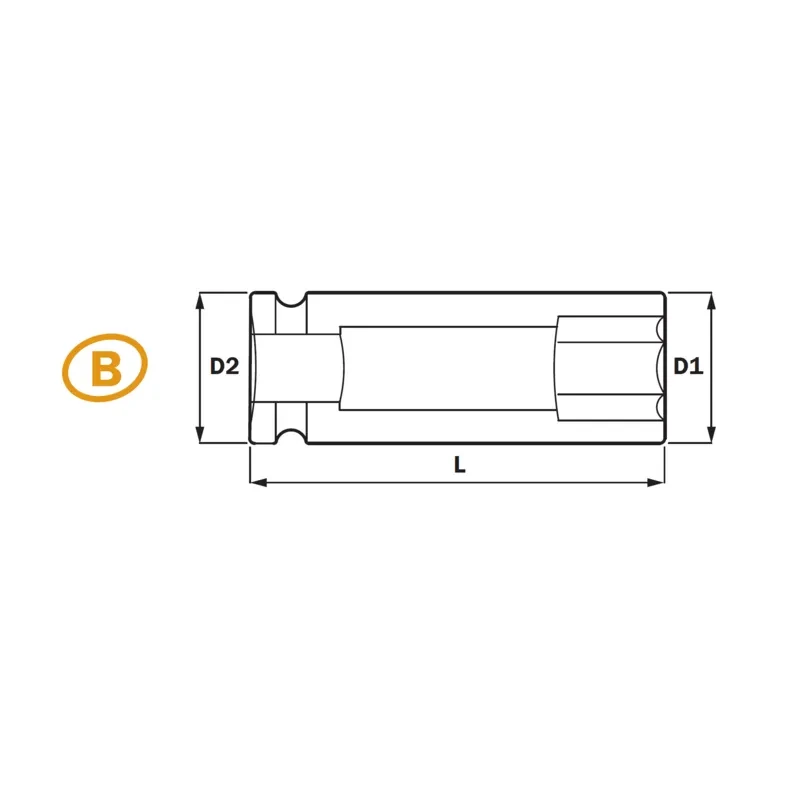 3/8" Deep Hole Magent Socket 6PT