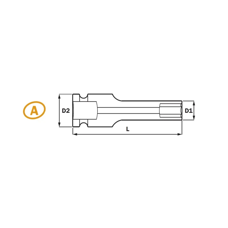 1/4" Socket de Impacto Profundo 6PT