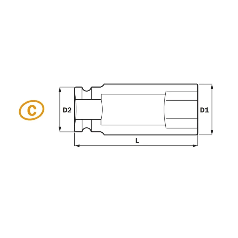 3/8" Enchufe de Impacto Profundo 6PT&12PT