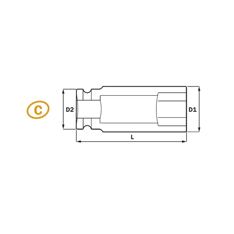 1/4" Socket de Impacto Profundo 6PT