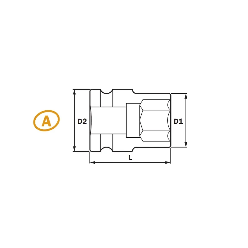 1" Socket de impacto 6PT