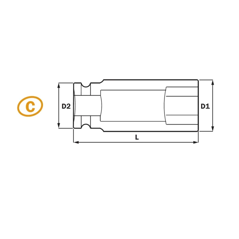 3/8" Deep Hole Magent Socket 6PT